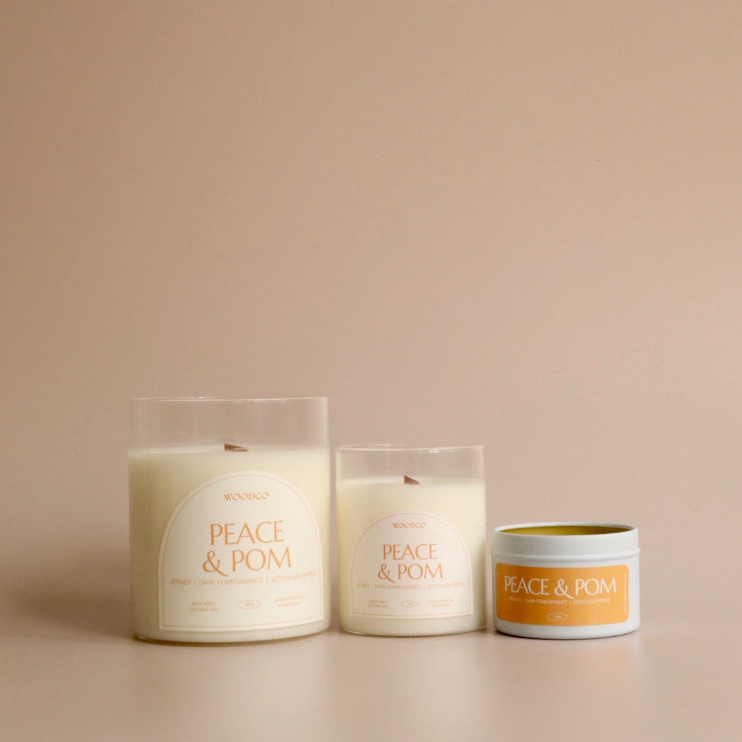 Peace & Pom scented candle